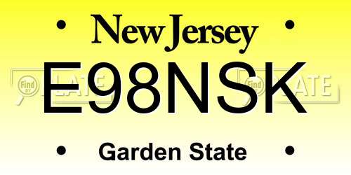 E98NSK New Jersey License Plate