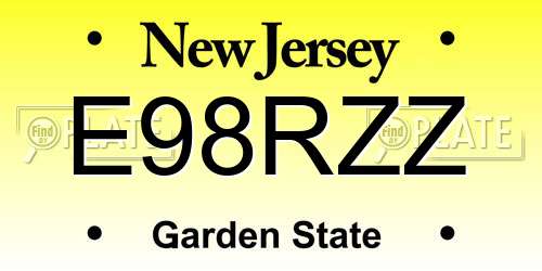 E98RZZ New Jersey License Plate