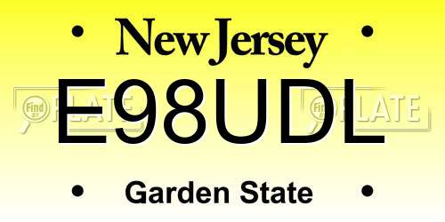 E98UDL New Jersey License Plate