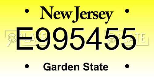 E995455 New Jersey License Plate