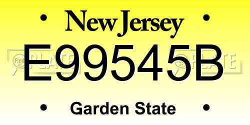 E99545B New Jersey License Plate