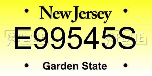 E99545S New Jersey License Plate