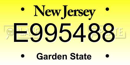 E995488 New Jersey License Plate