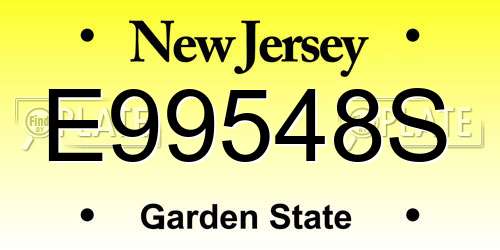 E99548S New Jersey License Plate