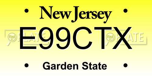 E99CTX New Jersey License Plate