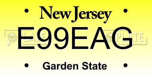 E99EAG New Jersey License Plate