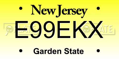 E99EKX New Jersey License Plate