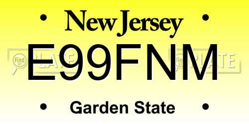 E99FNM New Jersey License Plate