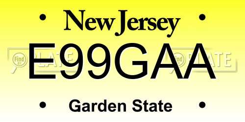 E99GAA New Jersey License Plate