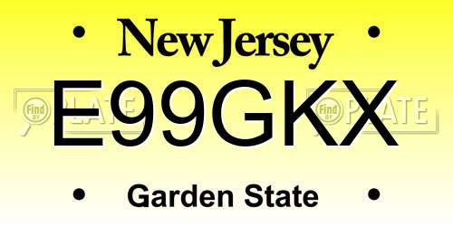E99GKX New Jersey License Plate