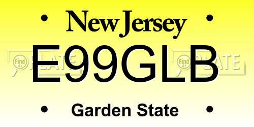 E99GLB New Jersey License Plate