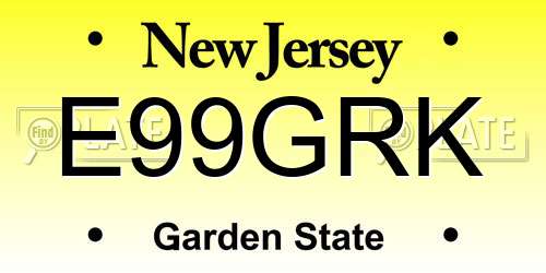 E99GRK New Jersey License Plate