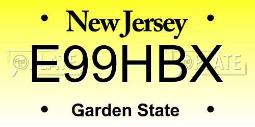 E99HBX New Jersey License Plate