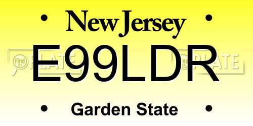 E99LDR New Jersey License Plate