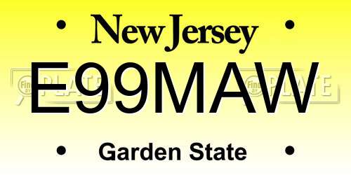 E99MAW New Jersey License Plate