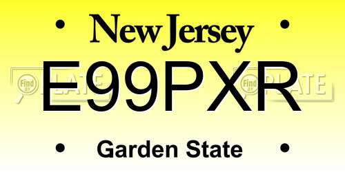 E99PXR New Jersey License Plate