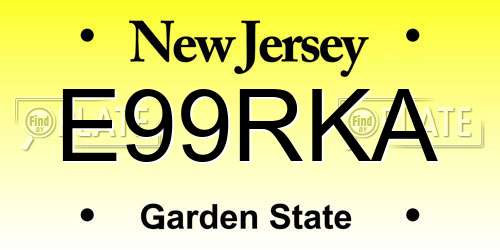E99RKA New Jersey License Plate