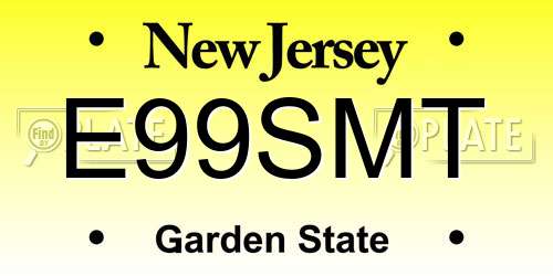 E99SMT New Jersey License Plate