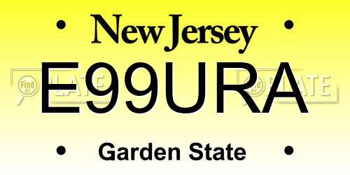 E99URA New Jersey License Plate