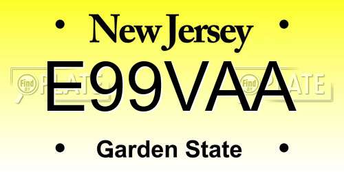 E99VAA New Jersey License Plate