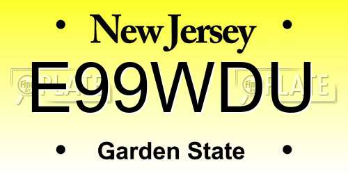 E99WDU New Jersey License Plate