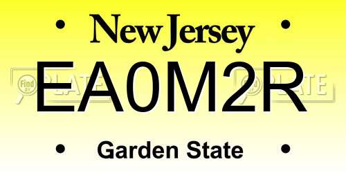 EA0M2R New Jersey License Plate