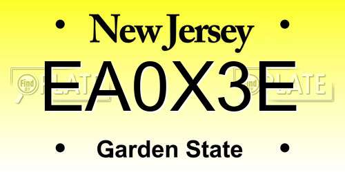 EA0X3E New Jersey License Plate