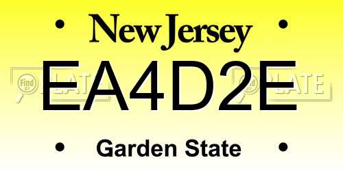 EA4D2E New Jersey License Plate