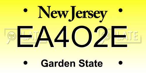 EA4O2E New Jersey License Plate