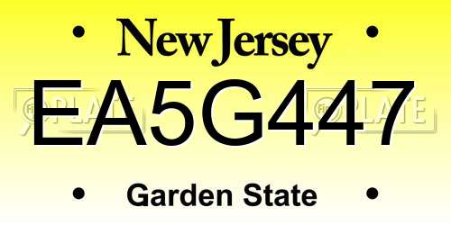 EA5G447 New Jersey License Plate
