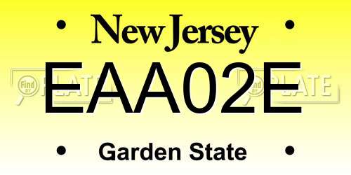EAA02E New Jersey License Plate