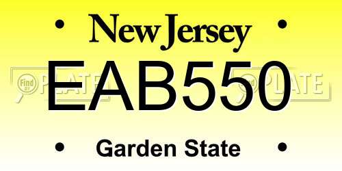 EAB550 New Jersey License Plate
