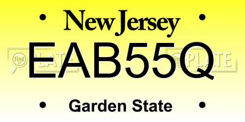 EAB55Q New Jersey License Plate