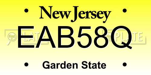 EAB58Q New Jersey License Plate