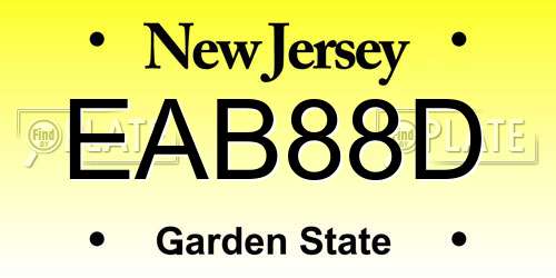 EAB88D New Jersey License Plate