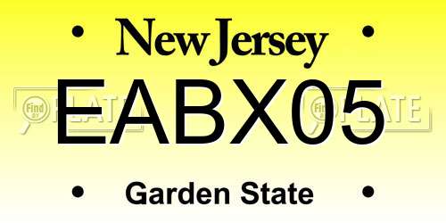 EABX05 New Jersey License Plate