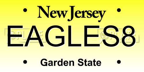 EAGLES8 New Jersey License Plate