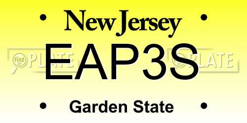 EAP3S New Jersey License Plate
