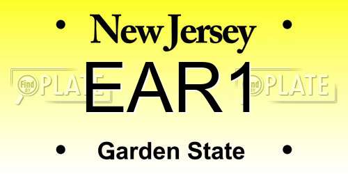EAR1 New Jersey License Plate