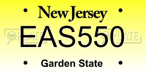 EAS550 New Jersey License Plate