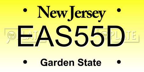 EAS55D New Jersey License Plate
