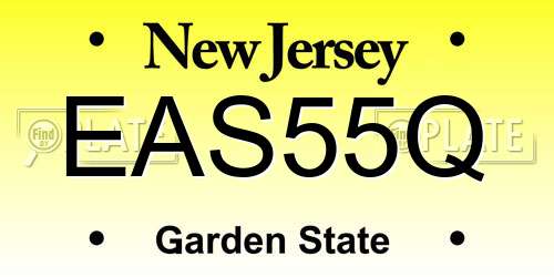 EAS55Q New Jersey License Plate