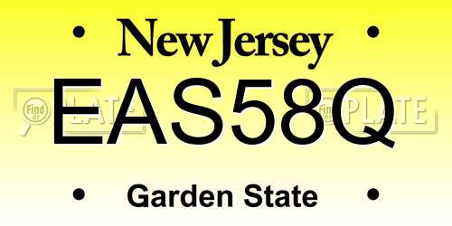 EAS58Q New Jersey License Plate