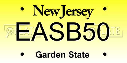 EASB50 New Jersey License Plate