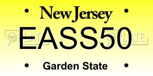 EASS50 New Jersey License Plate