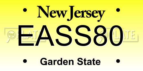 EASS80 New Jersey License Plate
