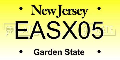 EASX05 New Jersey License Plate