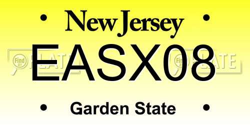 EASX08 New Jersey License Plate