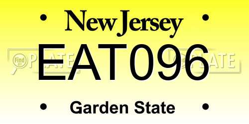 EAT096 New Jersey License Plate