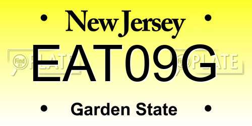 EAT09G New Jersey License Plate